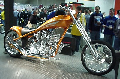 CB750 third gen engine Chopper Dealer Expo '02