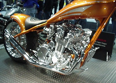 CB750 third gen engine closeup Chopper Dealer Expo '02