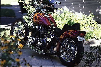 Beautiful custom made chopper built by Zach in Indianapolis